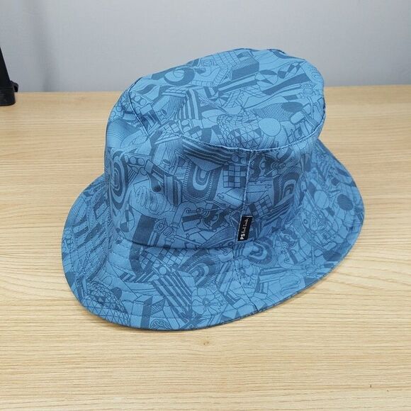 PAUL SMITH Bucket Hat Mens Small Blue Lined Graphic Print Logo - Picture 1 of 6